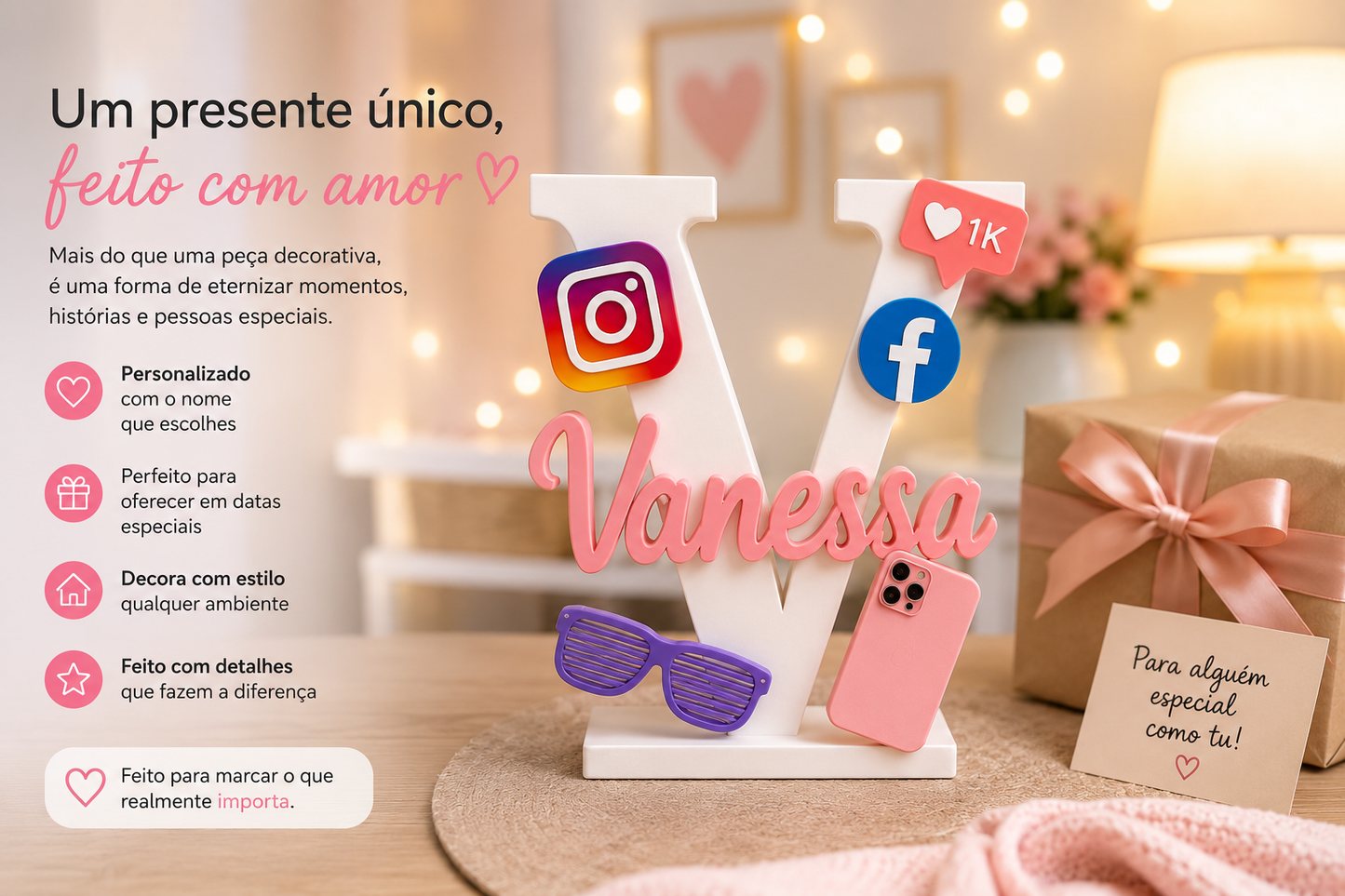 Letra Decorativa Personalizada em Impressão 3D