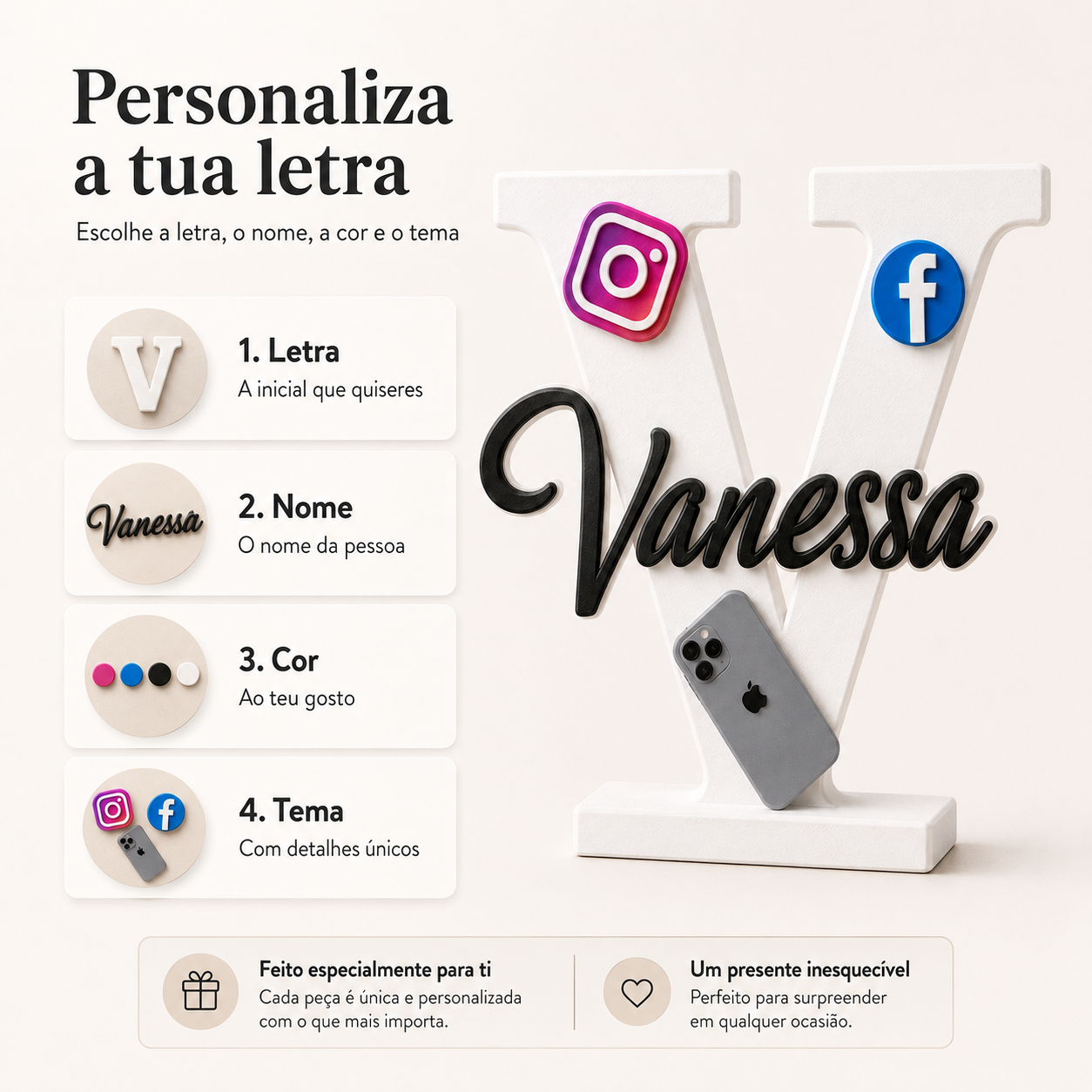 Letra Decorativa Personalizada em Impressão 3D