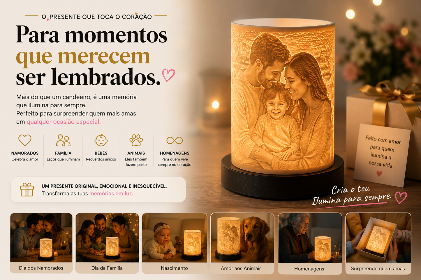 Candeeiro Personalizado com Fotografia